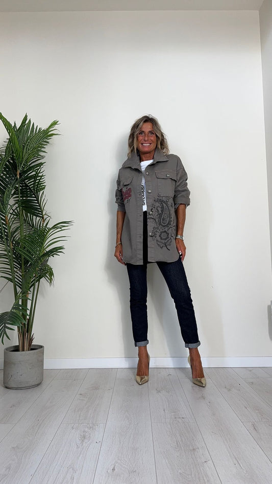 DAFNE - 223606P36 - SHACKET (CAMICIA/GIACCA) LETTERING STILE VINTAGE