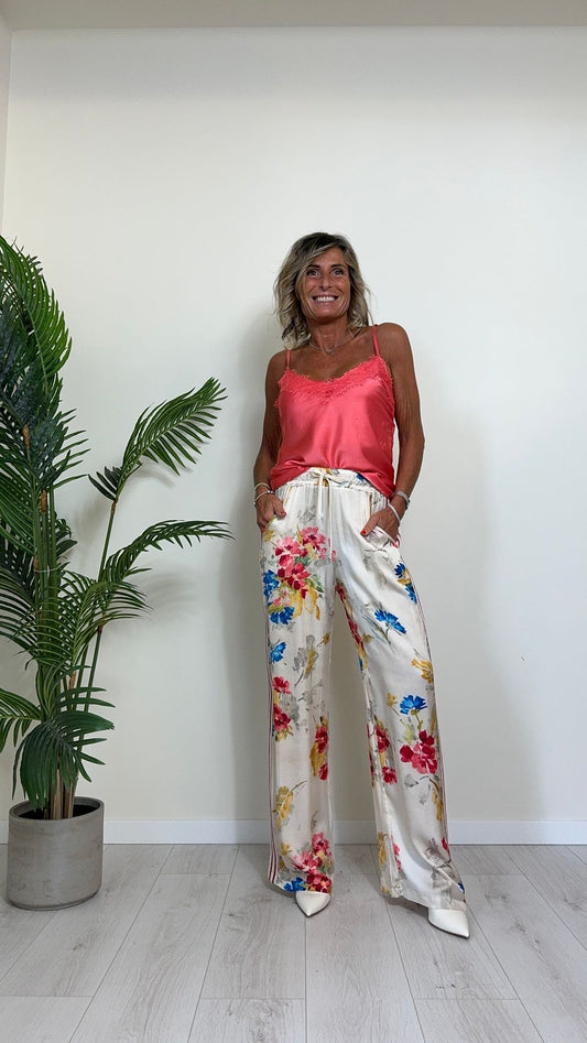 GIORGIA & JHONS - 60069SS24 - TOP RASO CON PIZZO E MICRO BORCHIETTE