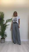 VICOLO - TB0908 - PANTALONE PALAZZO 70% VISCOSA ELASTICO VITA