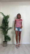 SUSYMIX - 10259 - T-SHIRT VISCOSA SCOLLO SHIFFER RIGATA