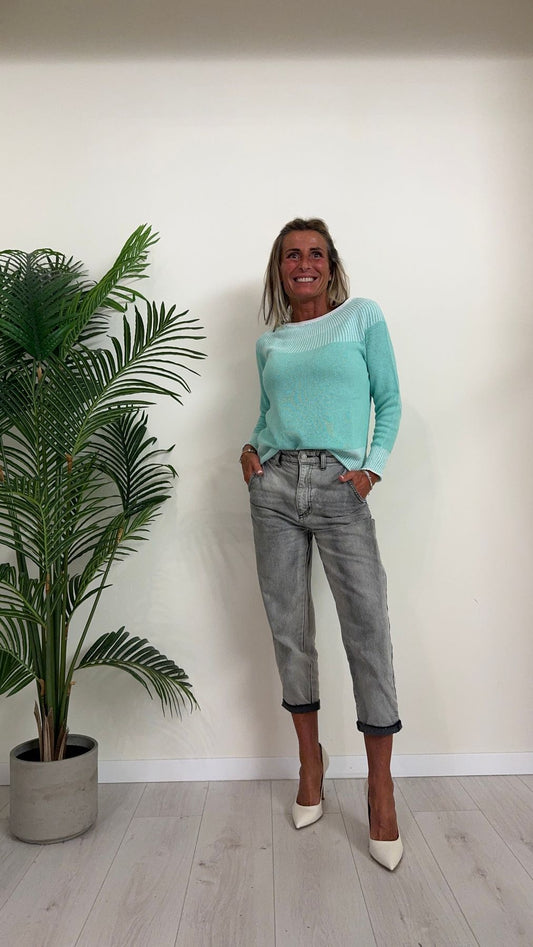 TWEED - 62006P22 - MAGLIA COTONE GREZZO MOTIVO RAGGI