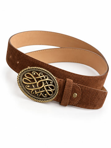 Arabesque - Cintura in Suede con Fibbia Ovale Intrecciata
