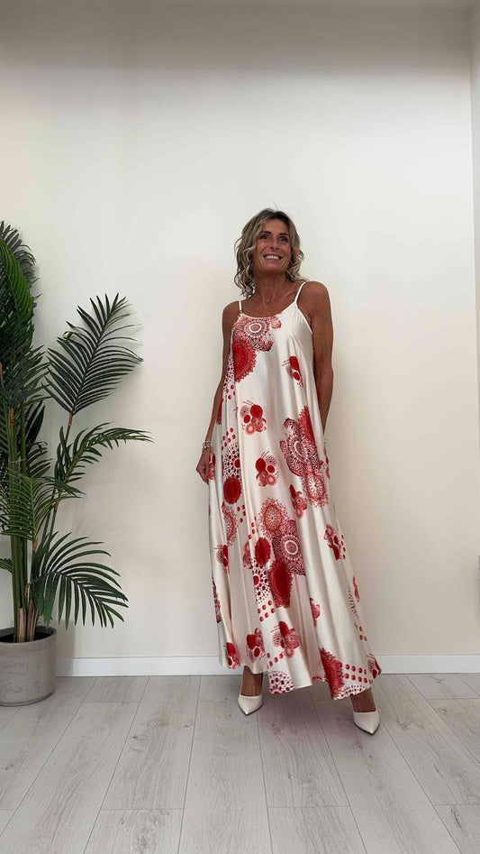 GIORGIA & JHONS - 60238SS24 - ABITO 100%VISCOSA FANTASIA, SPALLINE REGOLABILI, FIT AMPIO