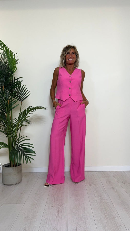 TENSIONE IN - 24C2428 - COMPLETO PANTALONE PALAZZO+GILET IN VISCOSA