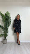 SUSYMIX - D1757EU03 - ABITO IN CREPE FLUIDO FANTASIA CASHMERE CON SOTTOVESTE