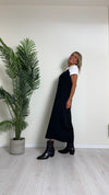 TENSIONE IN - W24X534 - ABITO LUNGO/COMPLETO CON T-SHIRT COTONE E APPLICAZIONE