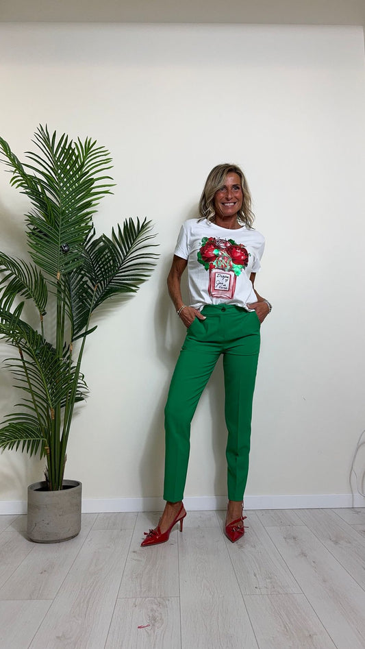 VENTISEI - 7181142HP14 - T-SHIRT COTONE STAMPA ROSE GLITTER