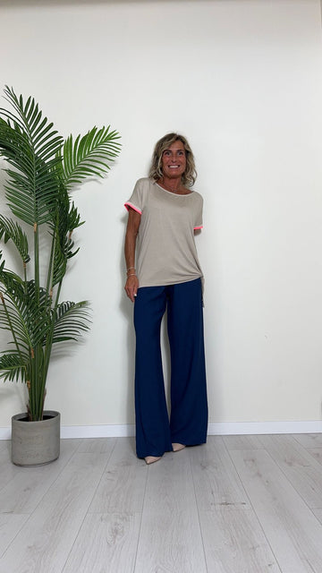 TWEED - K5353P15 - T-SHIRT VISCOSA(95%) OVER PROFILI MANICHE FLUO