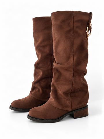 Péniche - Stivale Alto in Suede Gambale Sovrapposto