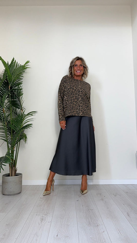 DAFNE - NI614P19 - FELPA GARZATA ANIMALIER A OVETTO