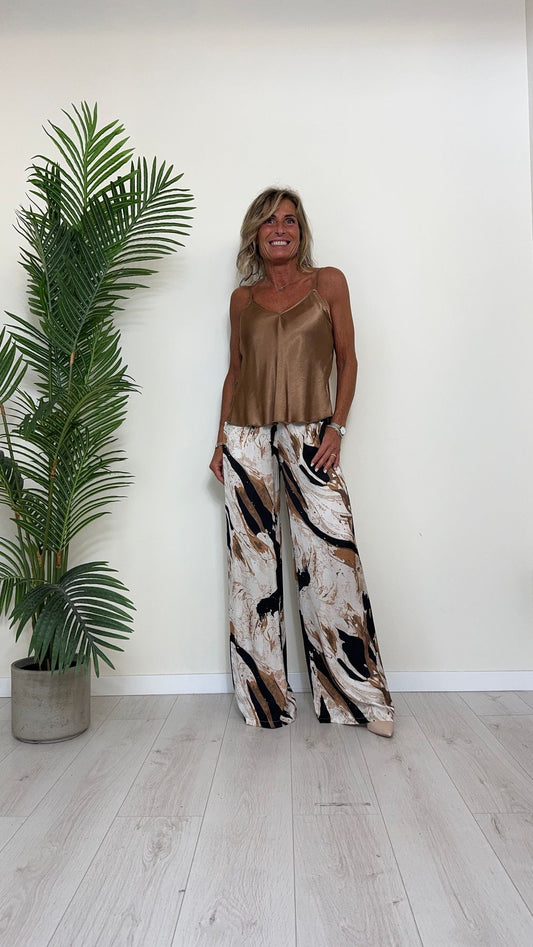 DAFNE - 7562P32 - PANTALONE PALAZZO FANTASIA VISCOSA 80% SETA 20%