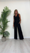 DAFNE - 205.201P45 - COMPLETO GILET+PANTALONE PALAZZO CON CINTURA 55%LINO 45%VISCOSA