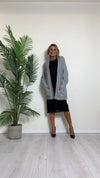 DAFNE - 9370P32 - CARDIGAN LUNGO VISCOSA DOPPIATA CON TRECCIA BORDO E MANICHE, CON TASCHE