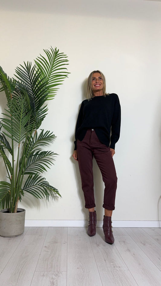 DAFNE - 894.822663P29 - PANTALONE TRAMATURA NIDO D'APE, SLOUCY SLIM