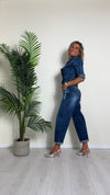VENTISEI - 220102 - CAMICIA DENIM ELASTICIZZATA CON TASCHINE E BOTTONCINI  A PRESSIONE