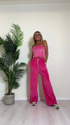 CELLOFUN - 2423P - PANTALONE CINIGLIA A PALAZZO, VITA ELASTICATA CON COULISSE