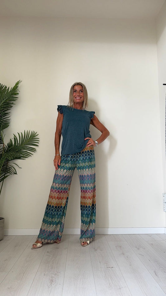 DAFNE - 411P19 - TOP LUREX IN VISCOSA MANICA ROUCHES