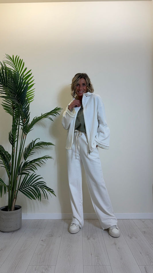 DAFNE - 1406P21 - PANTALONE FELPA GARZATA DI COTONE CON COULISSE CORDA LAME'