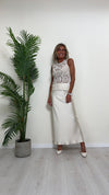 IMPERIAL - RGD9HGT - TOP/CANOTTA RETRO COTONE, CERCHI SU BASE TULLE DAVANTI
