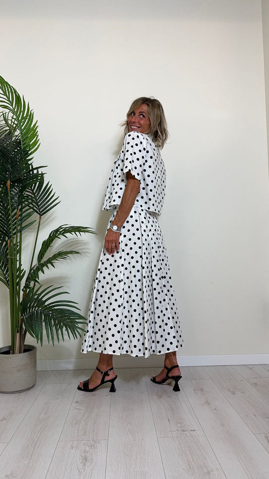GIORGIA & JHONS - 60397SS24 - GONNA POIS, LUNGA IN COTONE, A RUOTA CON TASCHE A FILO