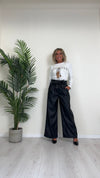 CELLOFUN - 2454T - T-SHIRT MANICA LUNGA CON PATCH DONNA CHE CAMMINA