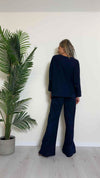 VICOLO - TB0908 - PANTALONE PALAZZO 70% VISCOSA ELASTICO VITA
