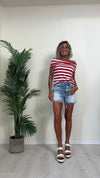 SUSYMIX - 10259 - T-SHIRT VISCOSA SCOLLO SHIFFER RIGATA