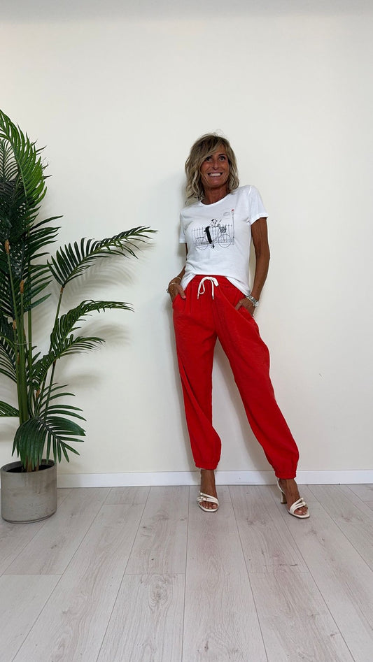 PLEASE - T7663PE323 - T-SHIRT COTONE STAMPA DONNA BICICLETTA