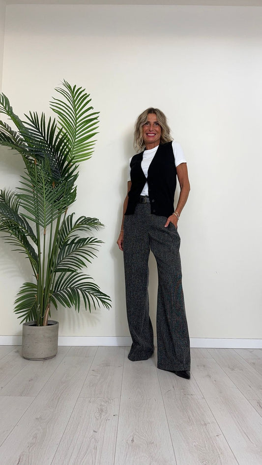 VICOLO - 77171S - GILET IN MAGLIA CON BOTTONI, CALATURA COLLO