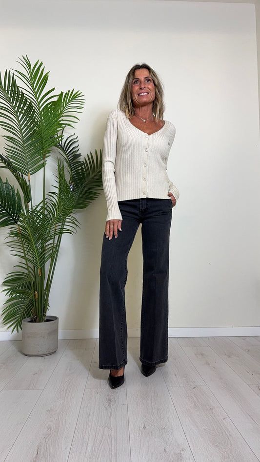 DAFNE - T9347P26 - CARDIGAN COSTA PIATTA IN VISCOSA LAME'