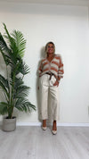 D'ELLE - RKW2411 - CARDIGAN RIGHE LUREX, LANA/VISCOSA, BOTTONI A PRESSIONE A SCOMPARSA