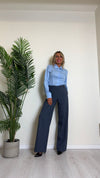 SUSYMIX - R748NY - CAMICIA COTONE BOTTONE GIOIELLO