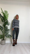 D'ELLE - RKW2416 - MAGLIA RIGHE CON LUREX , LANA/VISCOSA