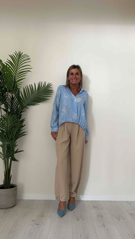 DAFNE - 5991P17 - CAMICIA ELASTICO DAVANTI, SCOLLO INCROCIATO POIS