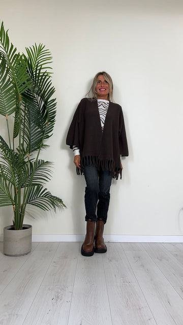 SUSYMIX - 2338 - CARGIGAN VISCOSA SCIALLATO MANICA 7/8 CON FRANGE