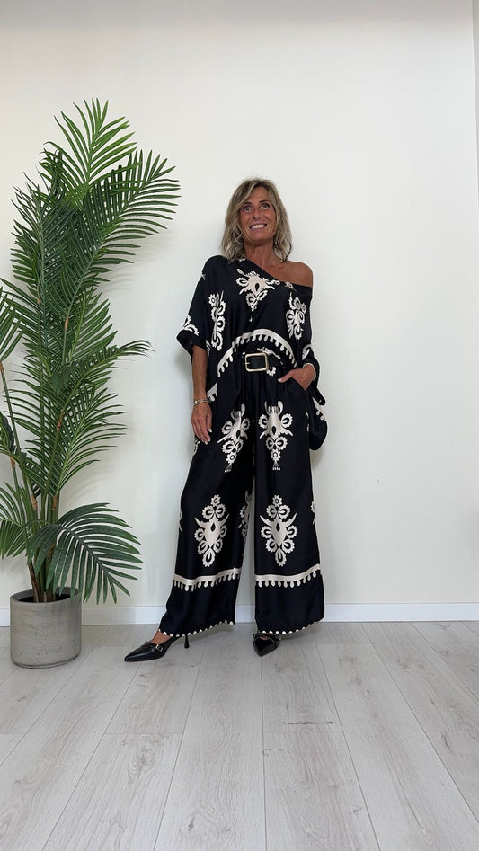 DAFNE - 6616P29 - PANTALONE AMPIO VISCOSA(80%)/SETA(20%) VITA ELASTICATA