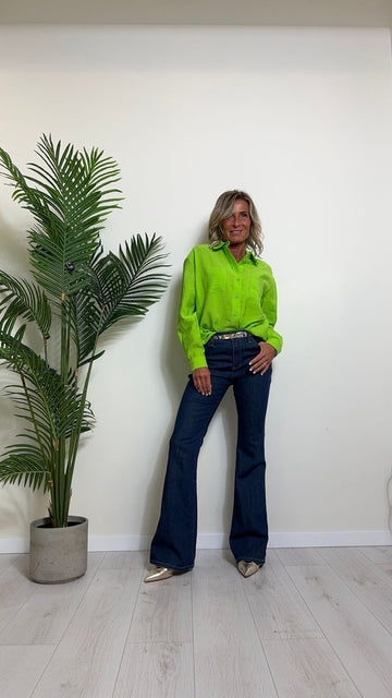 PLEASE - C1A6ASD000 - CAMICIA LYOCEL STROPICCIATA CON TASCHINO E BUGIA RETRO