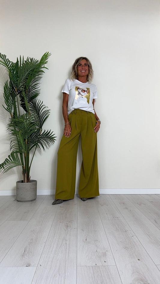 PLEASE - T7663IWB01 - T-SHIRT SLIM CON STAMPA VISO OCCHIALI
