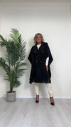 CELLOFUN - 2436CP - CAPPOTTO/MANTELLA CON FRANGE, FUSCIACCA STACCABILE E BOTTONI MILITARY