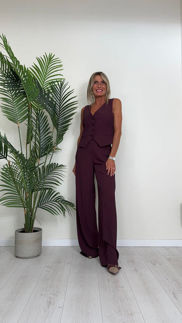 TENSIONE IN - 25C3735 - COMPLETO GILET+PANTALONI IN CREPE FLUIDO