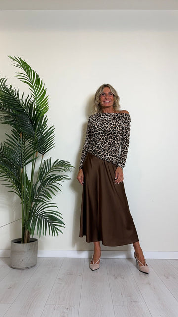 DAFNE - AZ953702P19 - MAGLIA/TOP ANIMALIER DRAPPEGGIO ASIMMETRICO