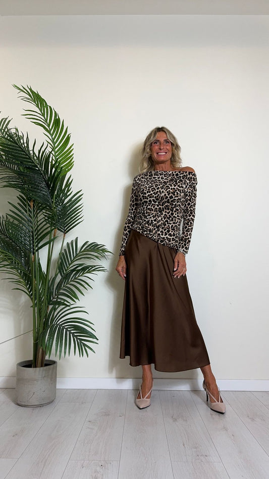 DAFNE - AZ953702P19 - MAGLIA/TOP ANIMALIER DRAPPEGGIO ASIMMETRICO