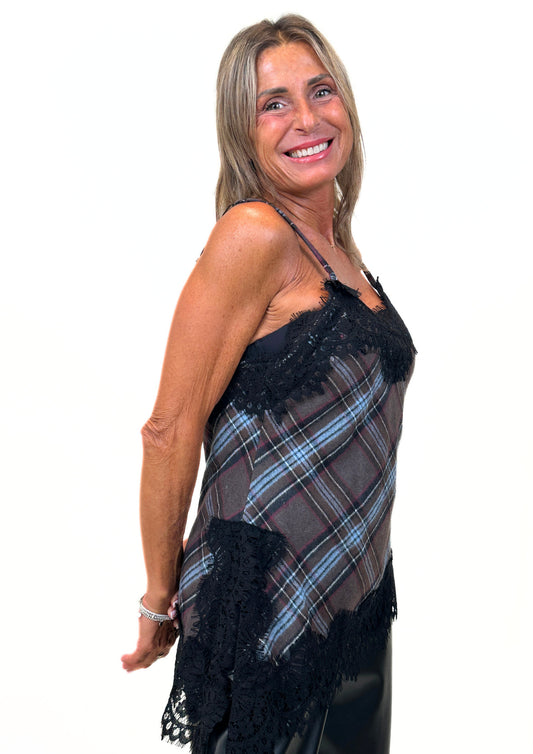 Souper - Top Tartan con Pizzo