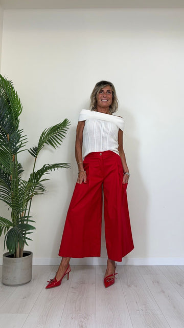 VICOLO - TB1445 - PANTAGONNA COTONE CON PINCES APERTA