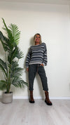 D'ELLE - RKW2416 - MAGLIA RIGHE CON LUREX , LANA/VISCOSA