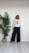 CELLOFUN - 2454T - T-SHIRT MANICA LUNGA CON PATCH DONNA CHE CAMMINA