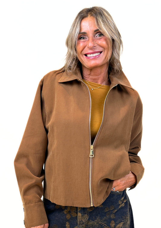 Lune - Giacca Effetto Vellutato con Zip