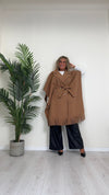 CELLOFUN - 2436CP - CAPPOTTO/MANTELLA CON FRANGE, FUSCIACCA STACCABILE E BOTTONI MILITARY