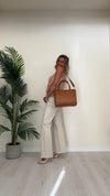 ANTONELLO SERIO - 801010SS24P49 - TOTE BAG SIMIL PELLE CON ZIP E TRACOLLA CANVAS