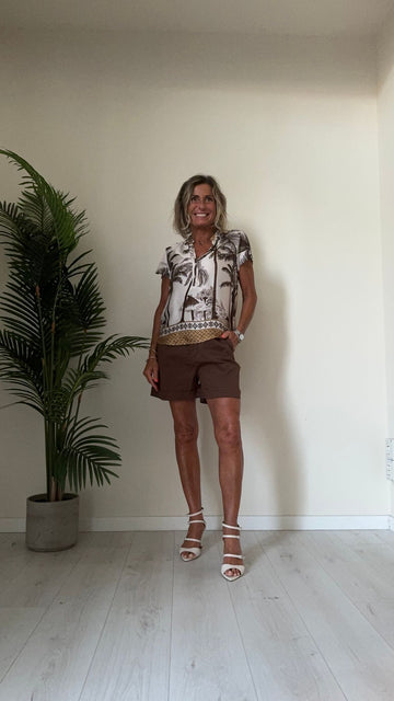 DAFNE - 436092P24 - BLUSA VISCOSA FANTASIA COLLO COREANA A V